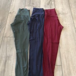 green blue and red aerie leggings